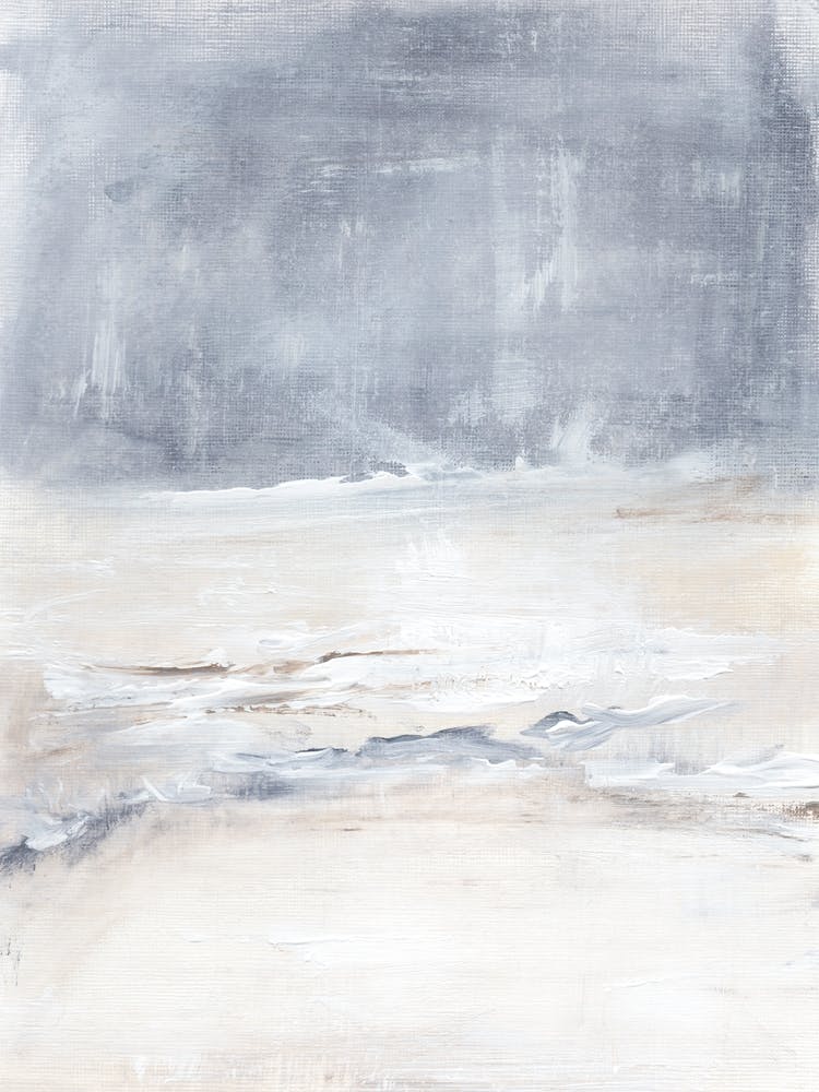 Neutral Abstract Landscape Painting Modern Minimalist Gray Beige