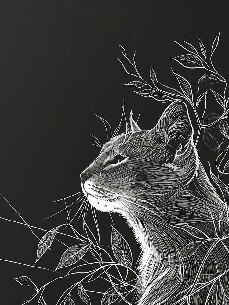 Oriental Shorthair Cat Minimalist Illustration 2