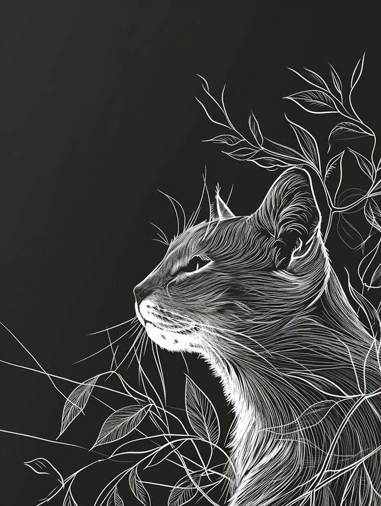 Oriental Shorthair Cat Minimalist Illustration 2