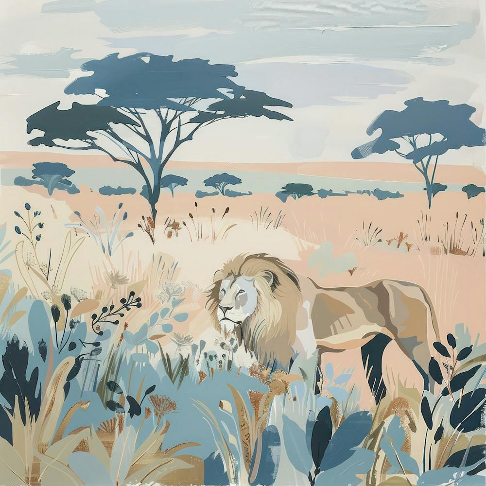 Grande Illustration Pastel de Lion 3