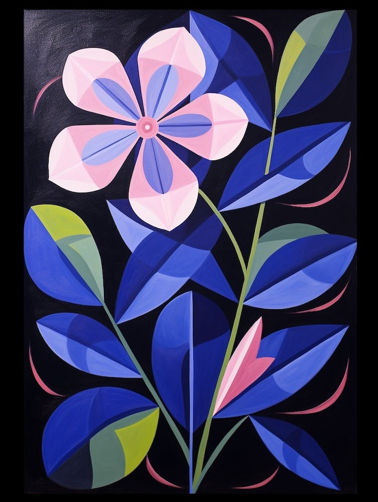 Periwinkle 1 Hilma Af Klint Inspired Flower Illustration