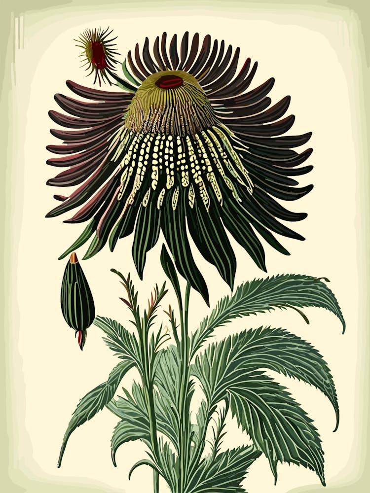 Coneflower Wildflower Vintage Botanical 2