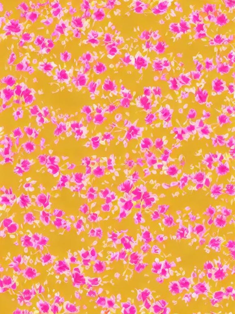 Impatiens Floral Print Warm Tones 2 Flower