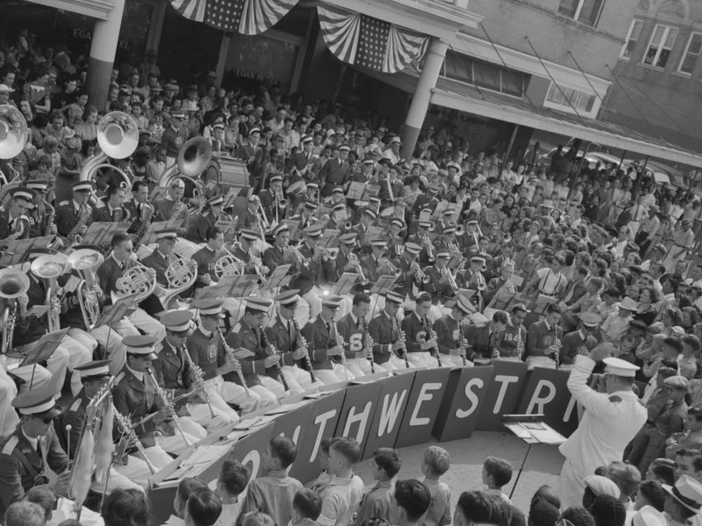 Southwestern University Band With Instruments At National Rice Festival, Crowley, Louisiana By Russell Lee