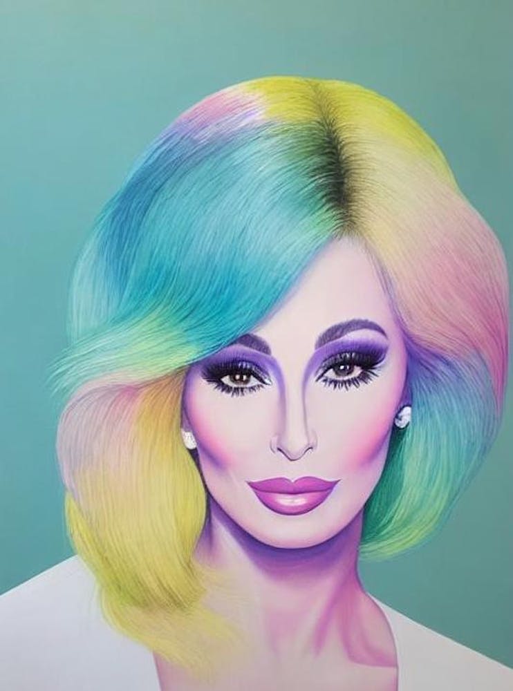 Cher Colourful Illustration