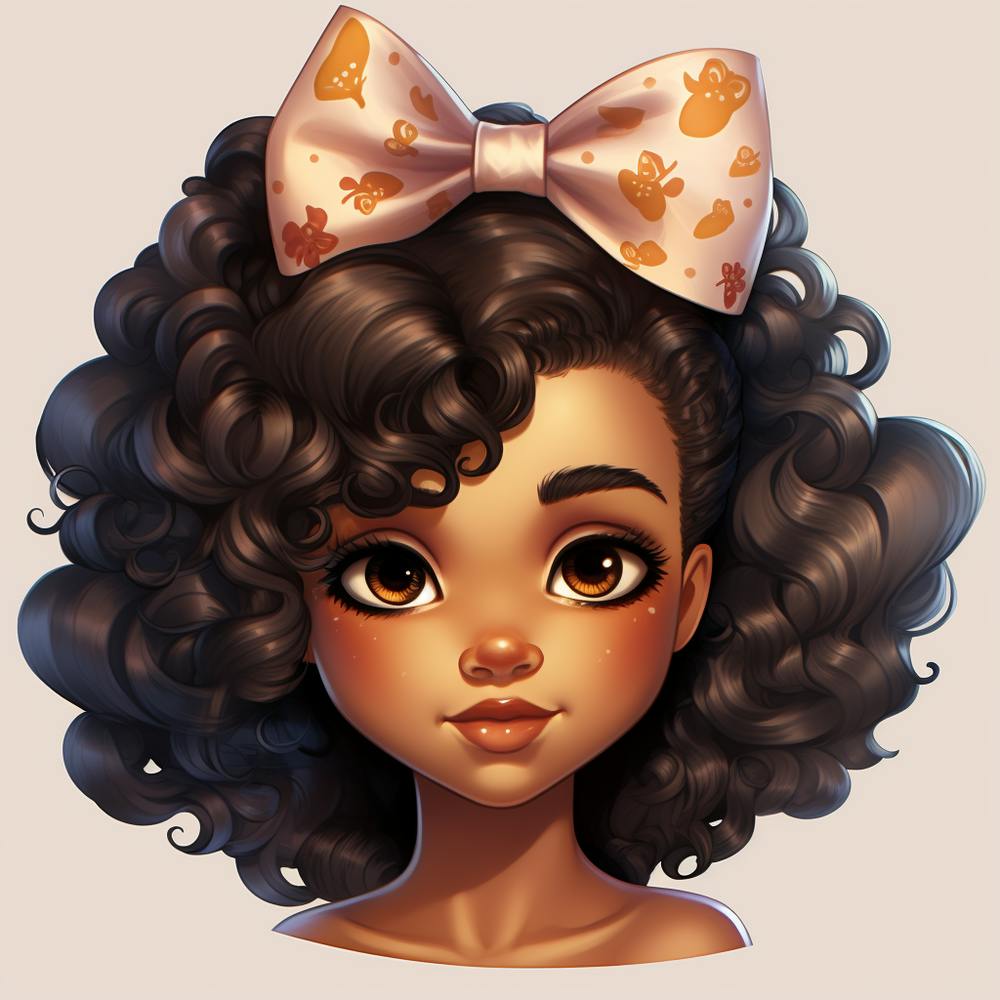 Afro Girl with bow in hair
