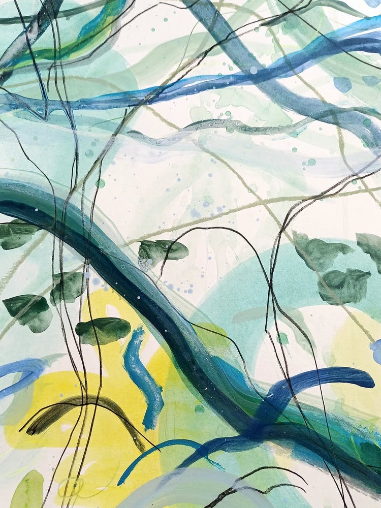 Forest Walking, Acrylic Painting