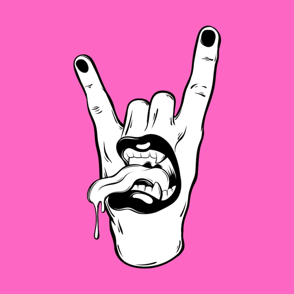 Pink Devil Horns, Skate Punk Pop Art Barbiecore