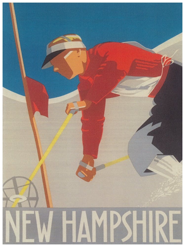 New Hampshire Skier Vintage Ski Poster