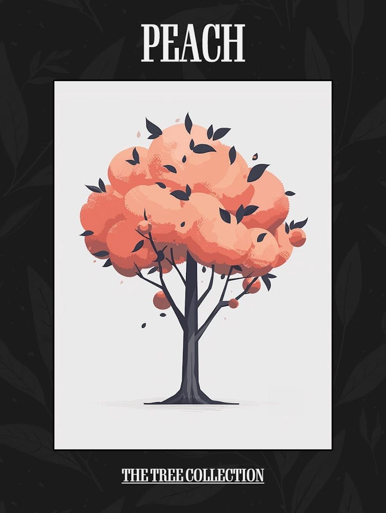 Peach Tree Pixel Illustration 3 Poster