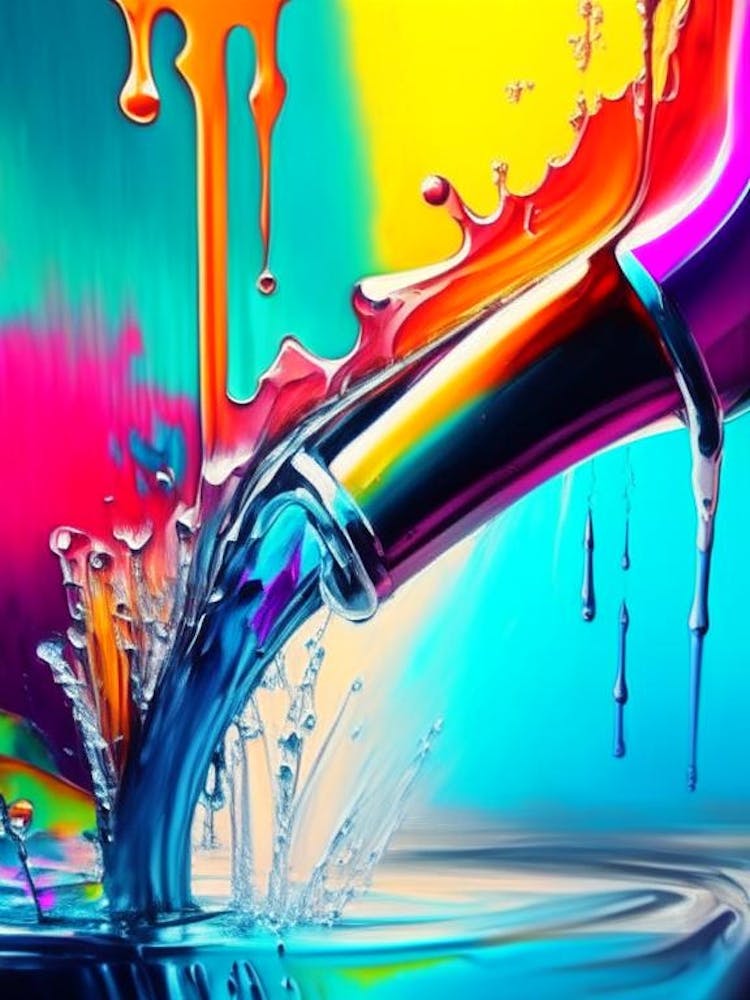 Eau Courante Eau du Robinet Paysage Aquatique Abstrait Lumineux 1