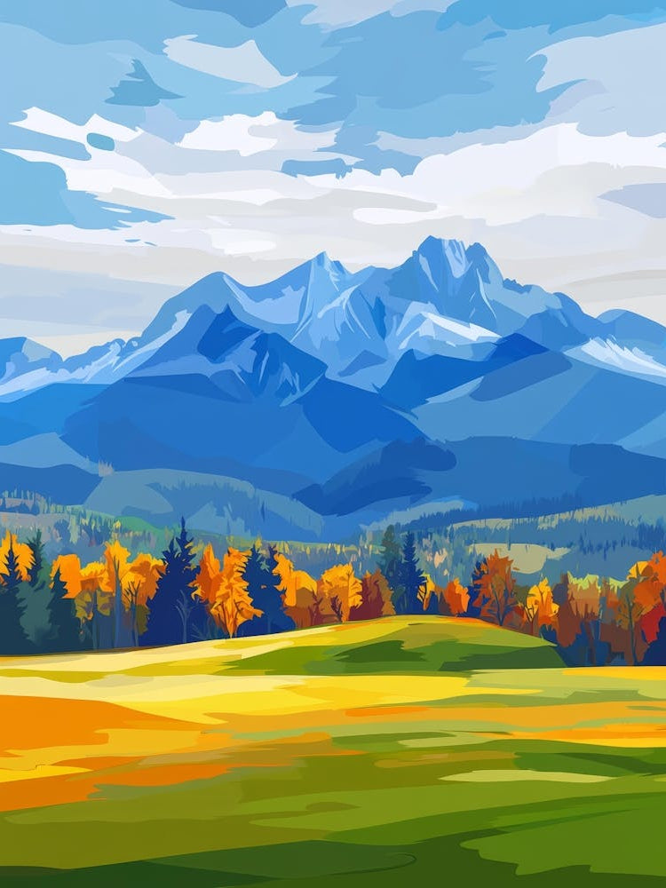 Autumn Landscape With Mountains