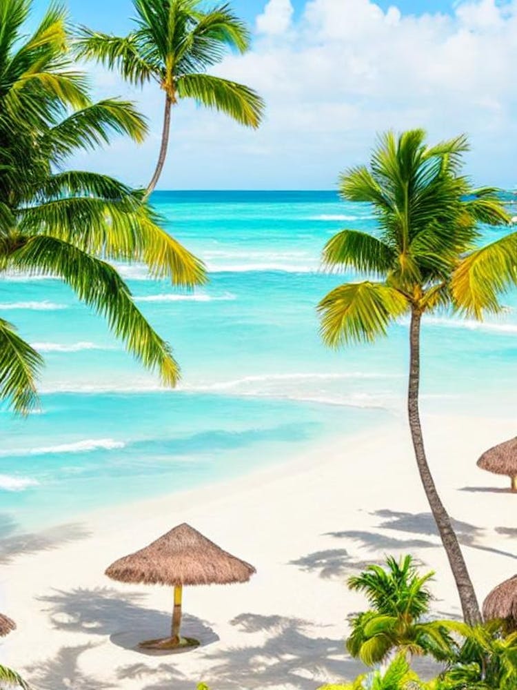 Bavaro Beach, Dominican Republic Contemporary Illustration 1