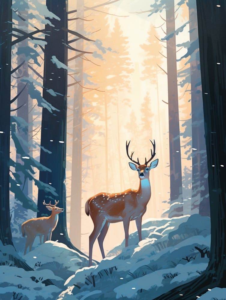 Winter Deer 2 Illustration