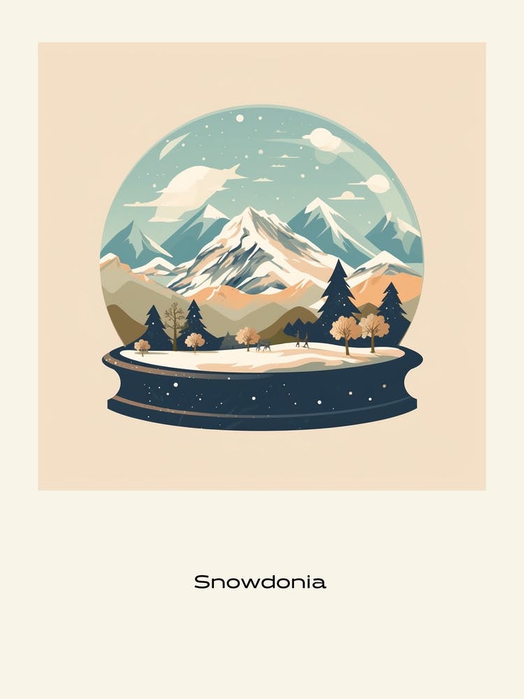 Snowdonia National Park United Kingdom 2 Snowglobe Poster