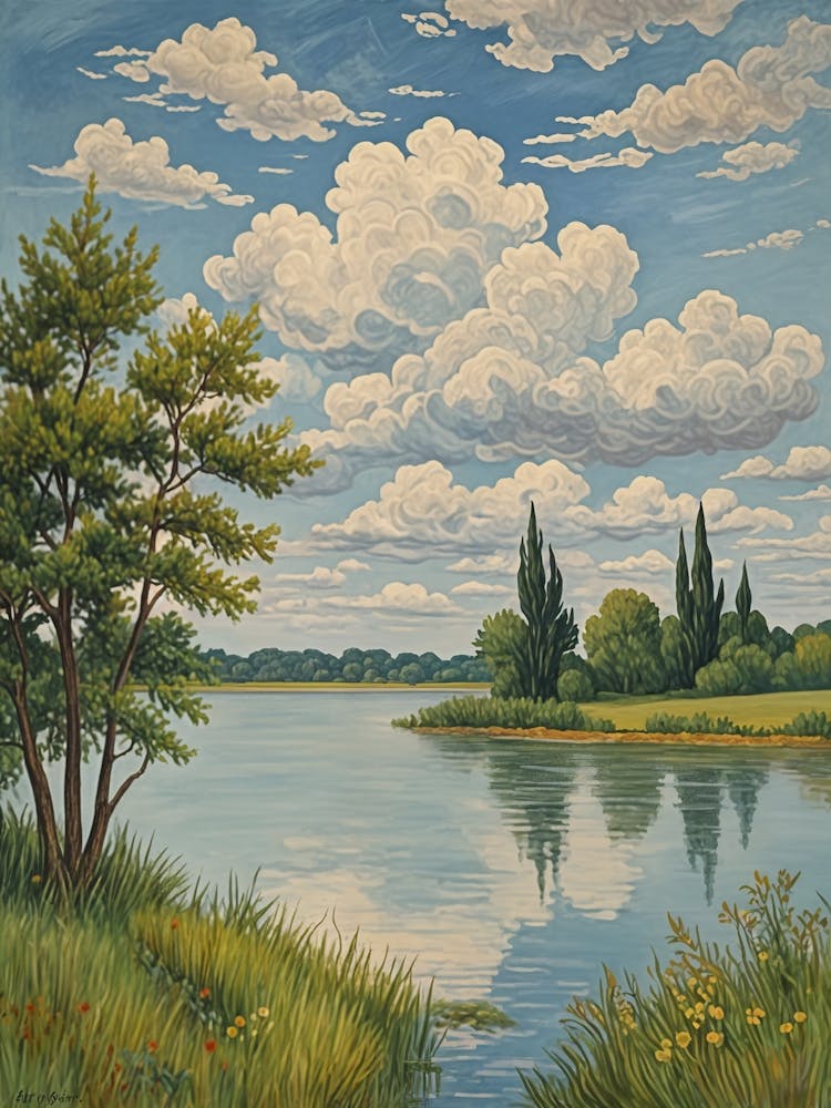 Cloudy Sky Over Lake