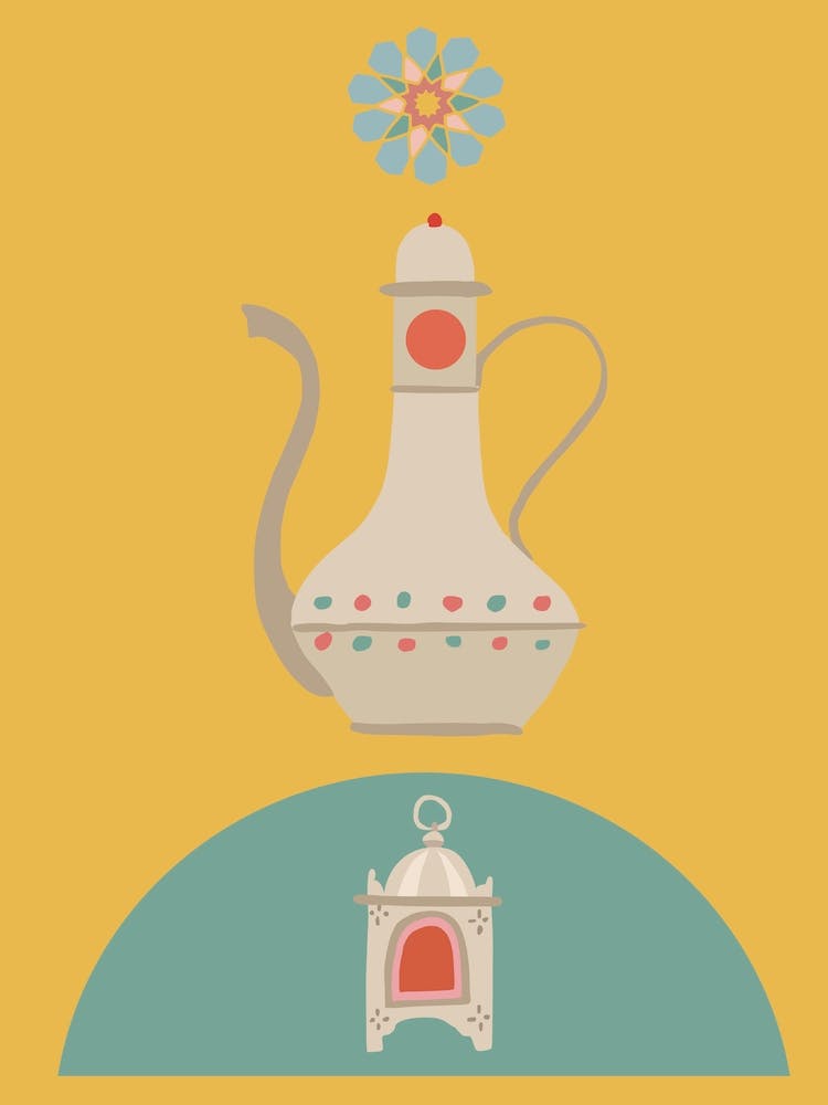Middle Eastern Tea Print Yellow