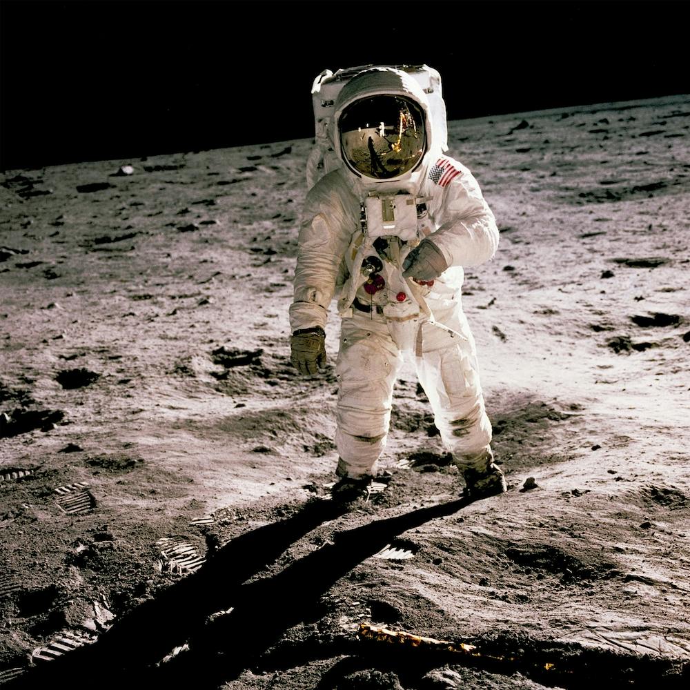Buzz Aldrin Walking On The Lunar Surface, Neil Armstrong, Nasa
