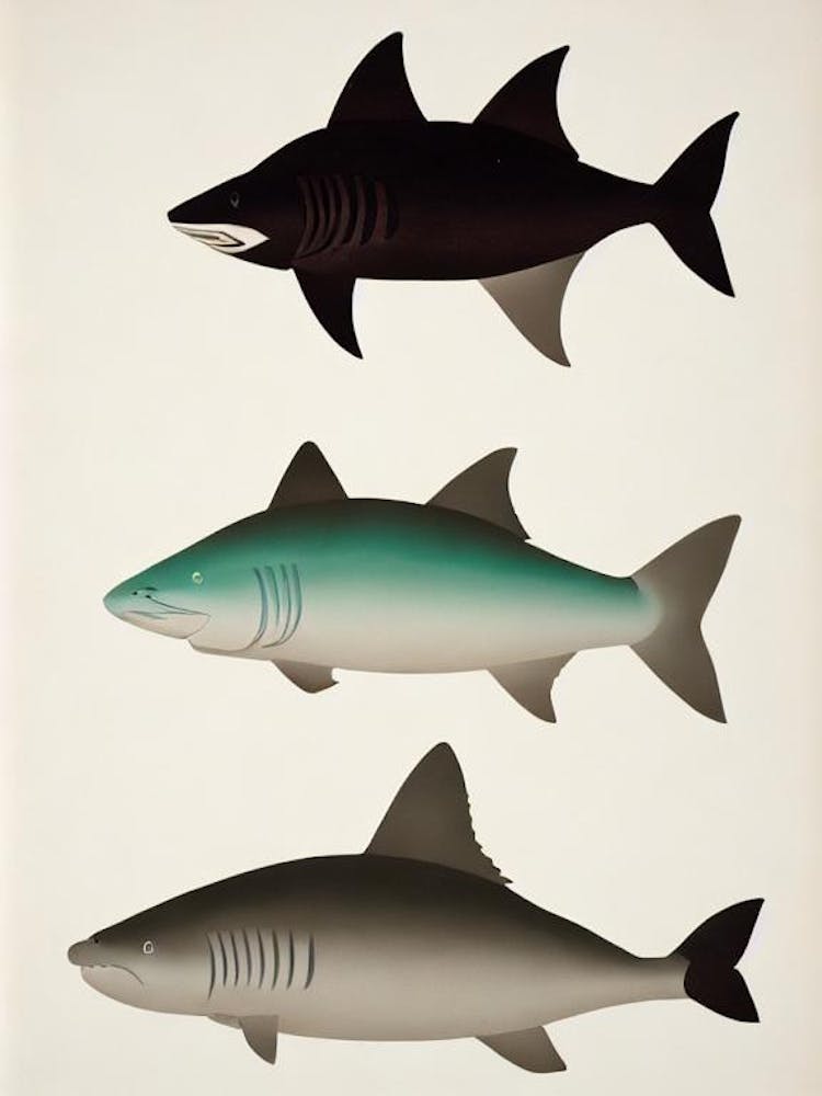Basking Shark Vintage Poster