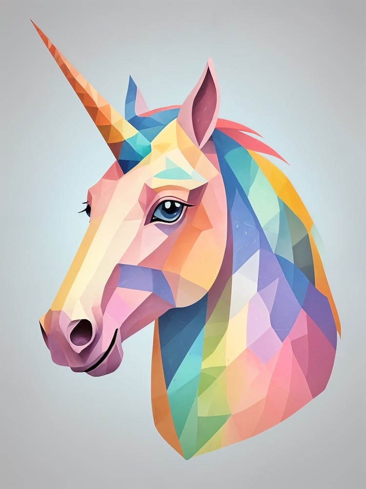 Tête de Licorne Arc-en-ciel n°2