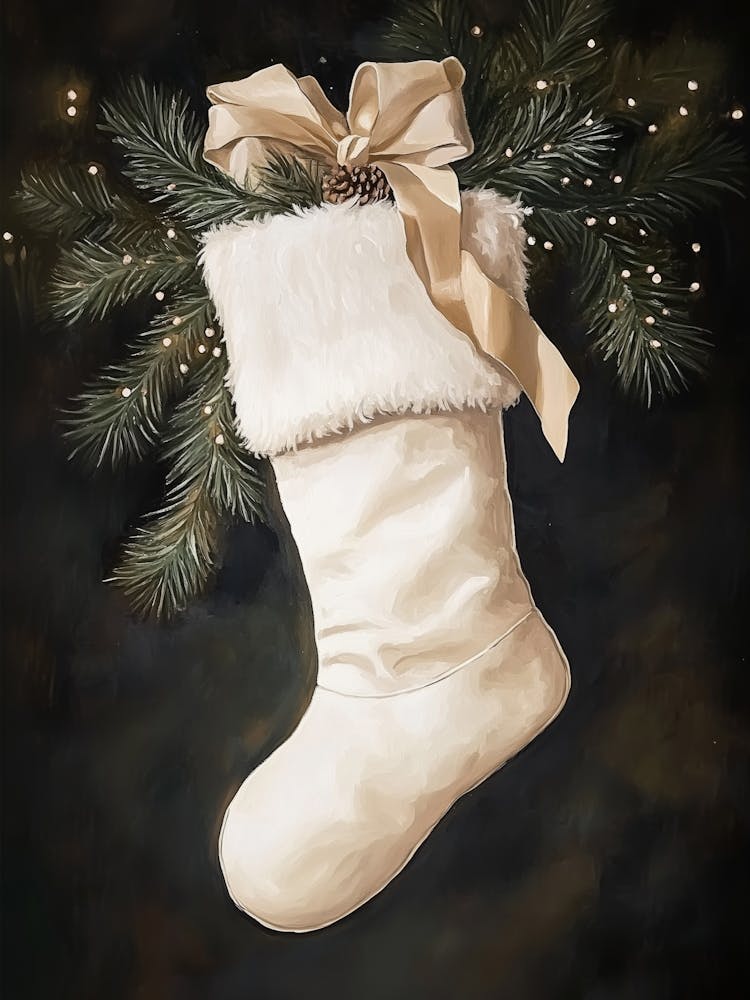 White Christmas Stocking