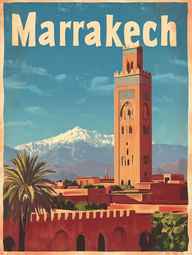 Aihrgdesign A Vintage Travel Poster Of Marrakech 1