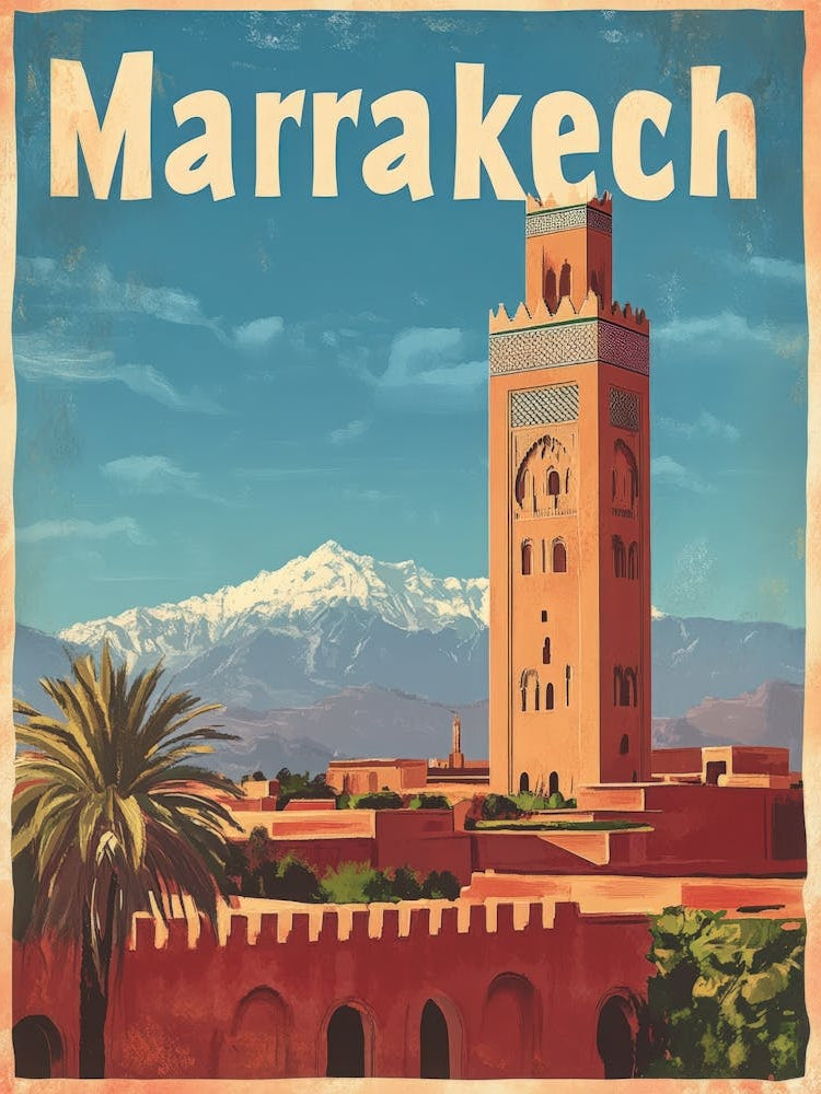 Aihrgdesign A Vintage Travel Poster Of Marrakech 1