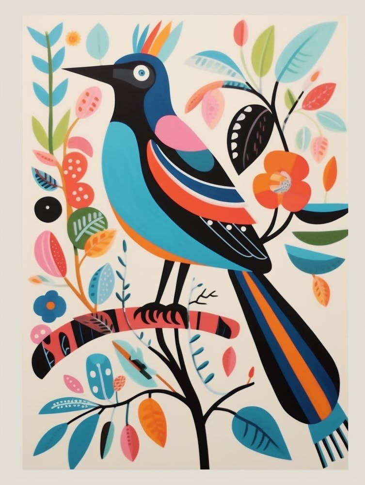Oiseau Scandi Coloré Pie 6