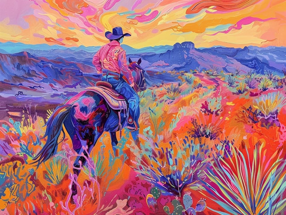 Cowboy Painting Chihuahuan Desert 3