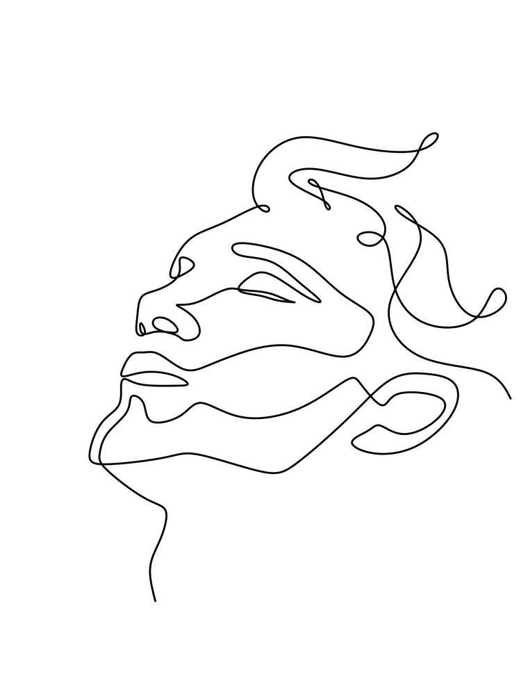 Abstract man line art