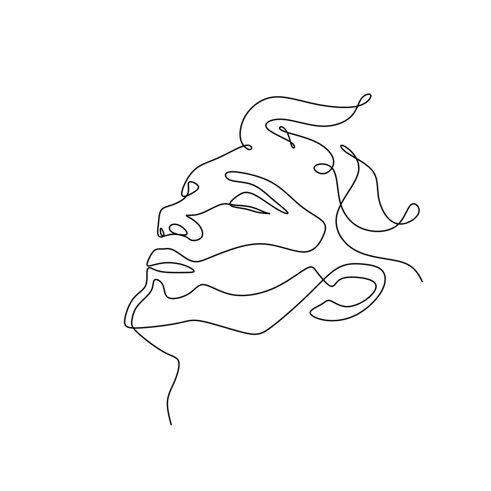 Abstract man line art