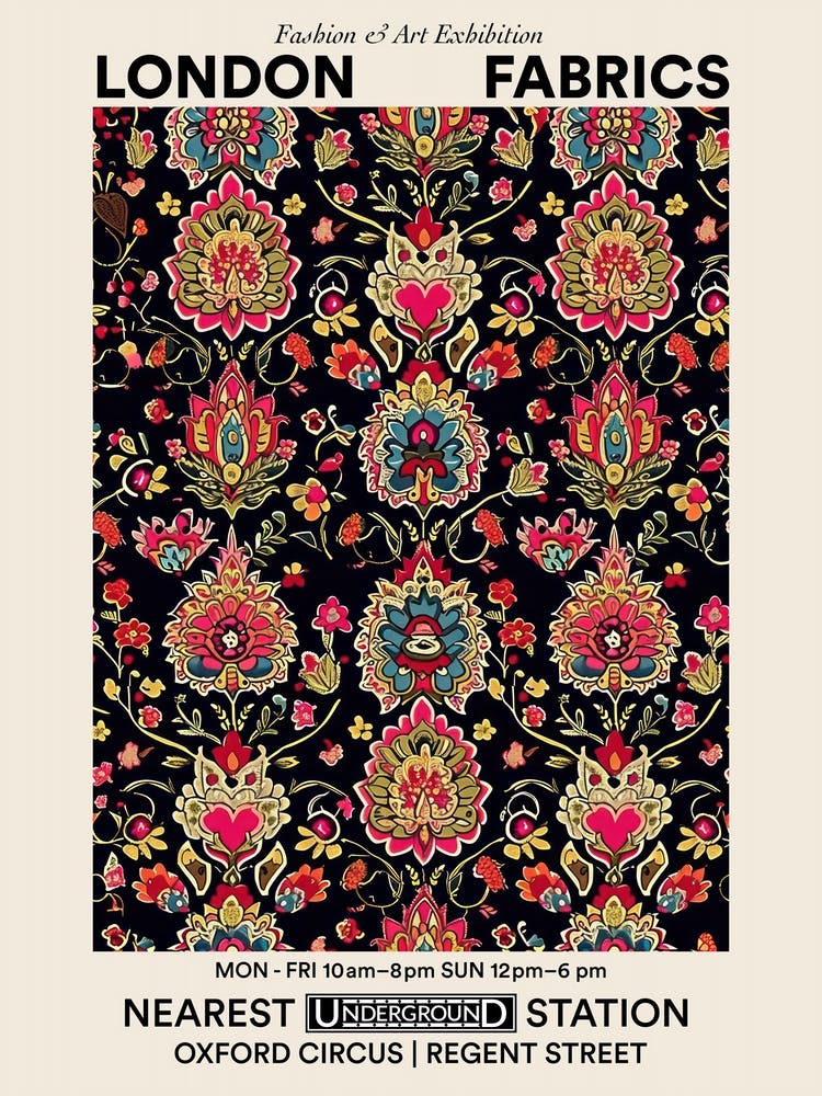 Poster Floral Oasis London Fabrics Floral Pattern 4
