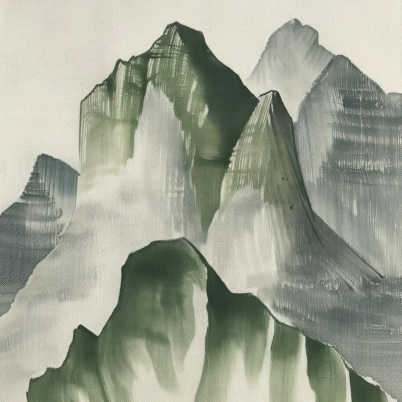Japanese Watercolour Of Mount Tanigawa 1