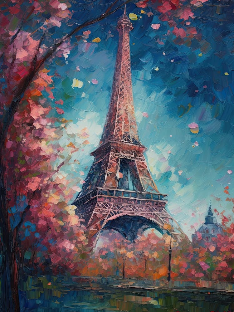 Eiffel Tower Paris France Monet Style 6