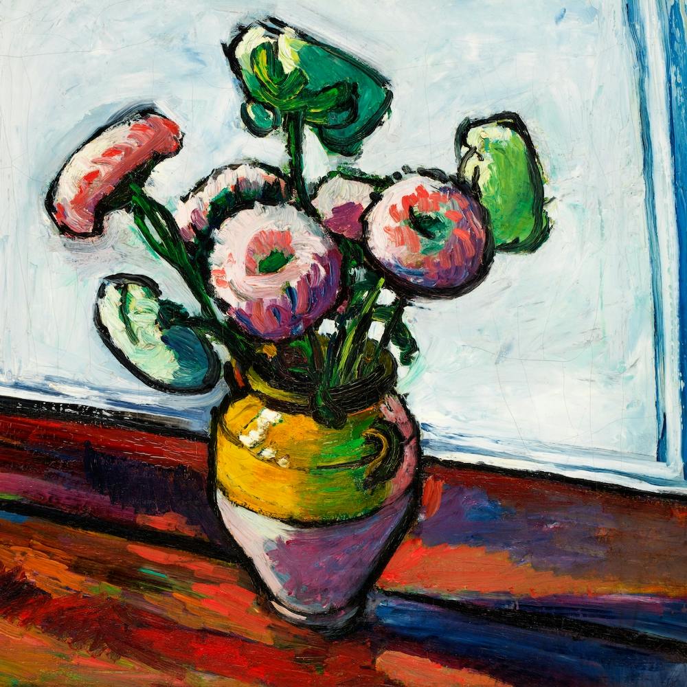 Zinnias, Henry Lyman Saÿen Square
