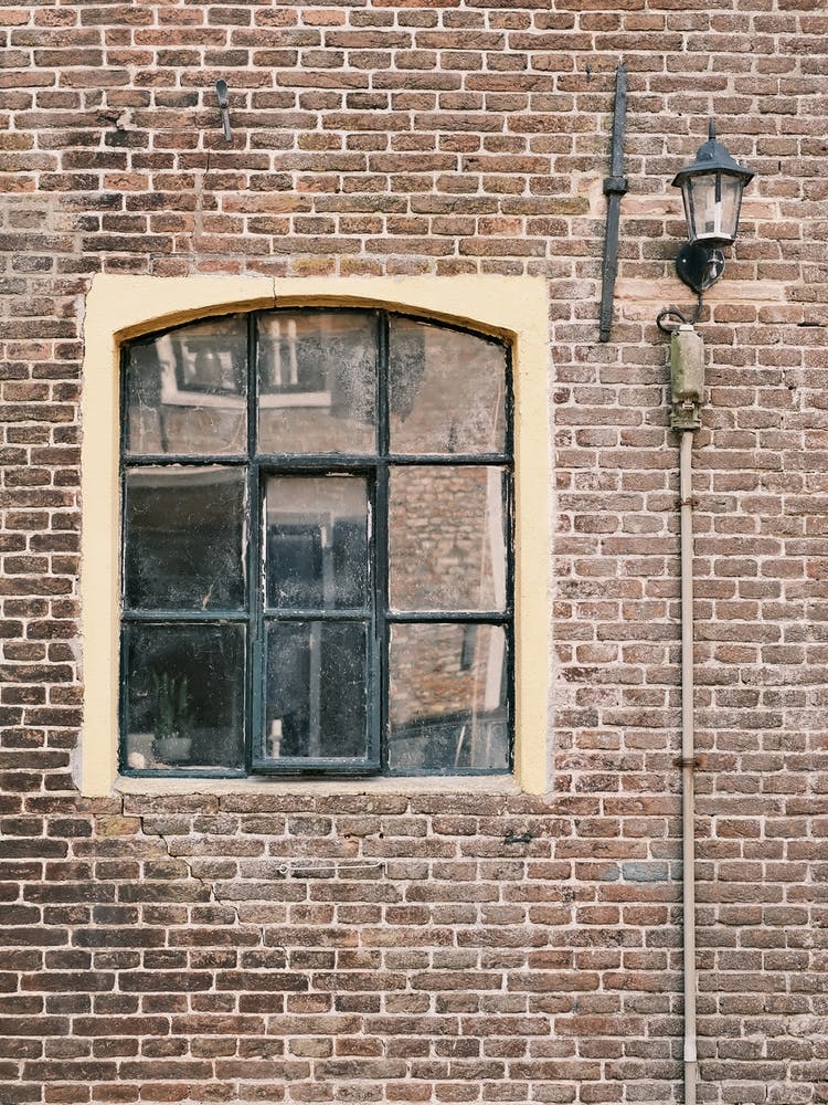 Old Window & Lamp on a Brick Wall // The Netherlands // Travel Photography