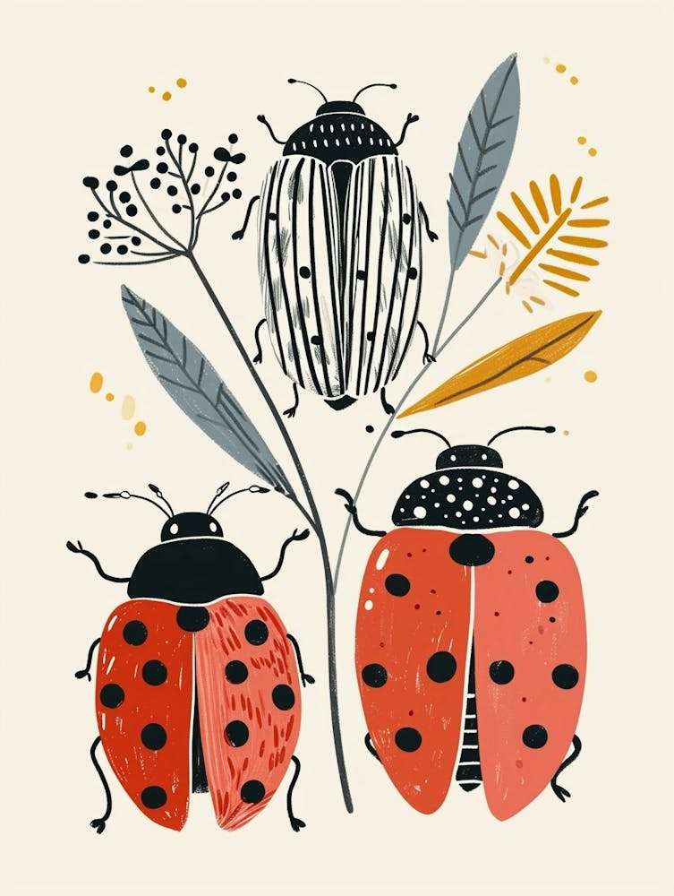 Colourful Insect Illustration Ladybug 10