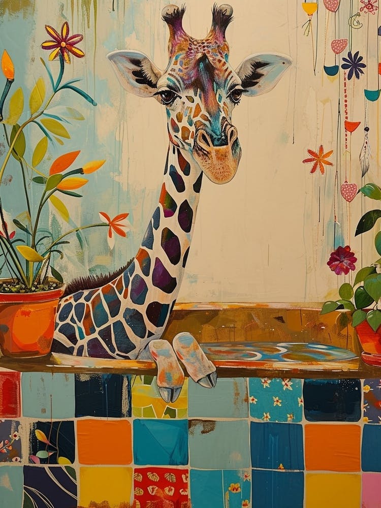 Giraffe Oil Painting Inspired 2