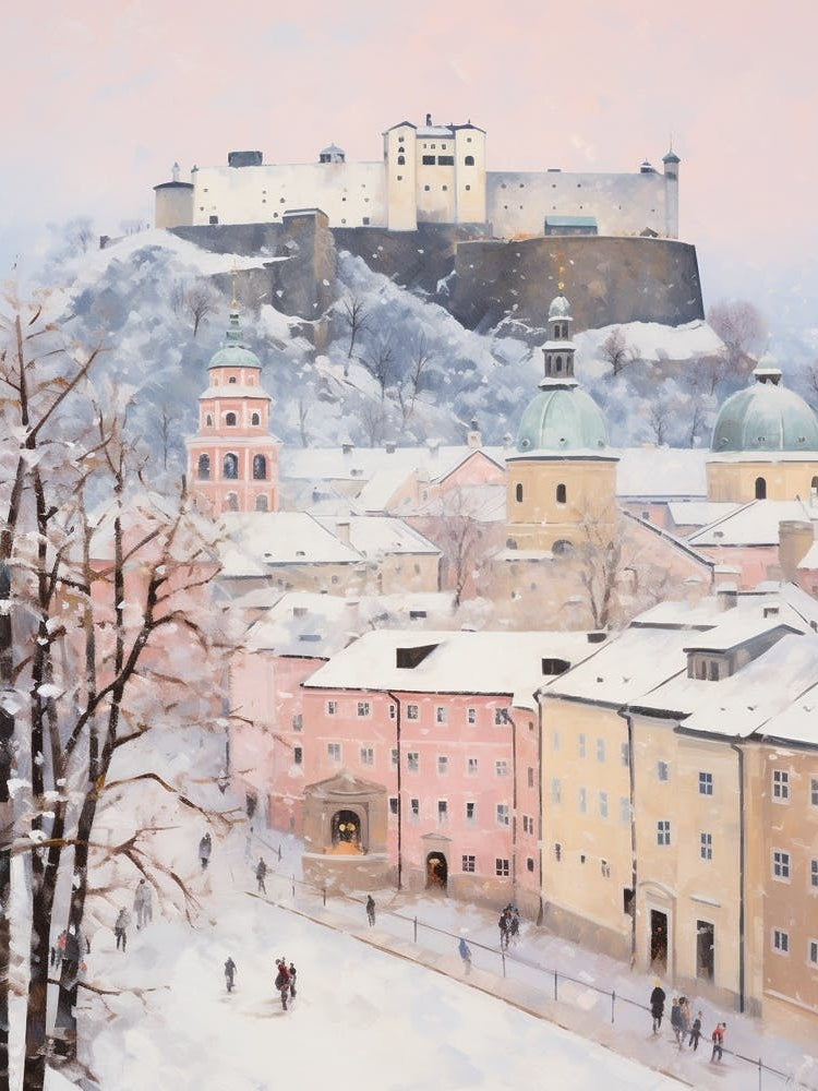 Dreamy Winter Painting Salzburg Austria 5