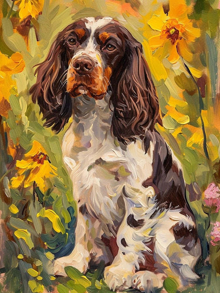 English Springer Spaniel Acrylic Painting 2
