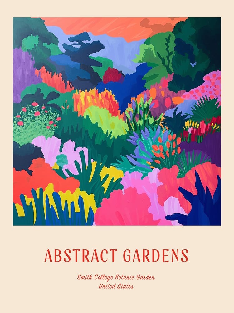 Colourful Gardens Smith College Botanic Garden Usa 3 Red Poster