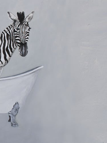 Zebra In Bathtub Bathroom