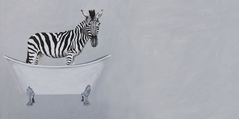 Zebra In Bathtub Bathroom