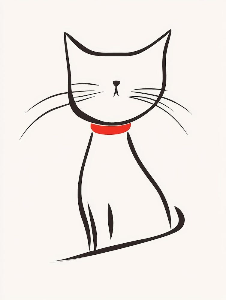 Cat With Red Collar 3