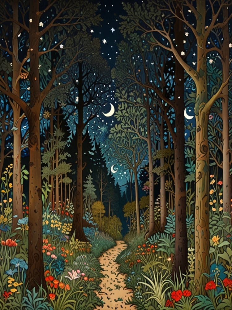 WILLIAM MORRIS Night In The Forest 5