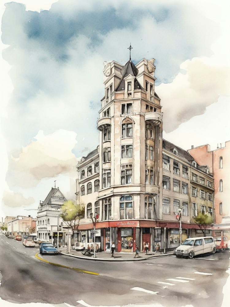 Punta Arenas City Center Punta Arenas  Neighborhood, Watercolour 3
