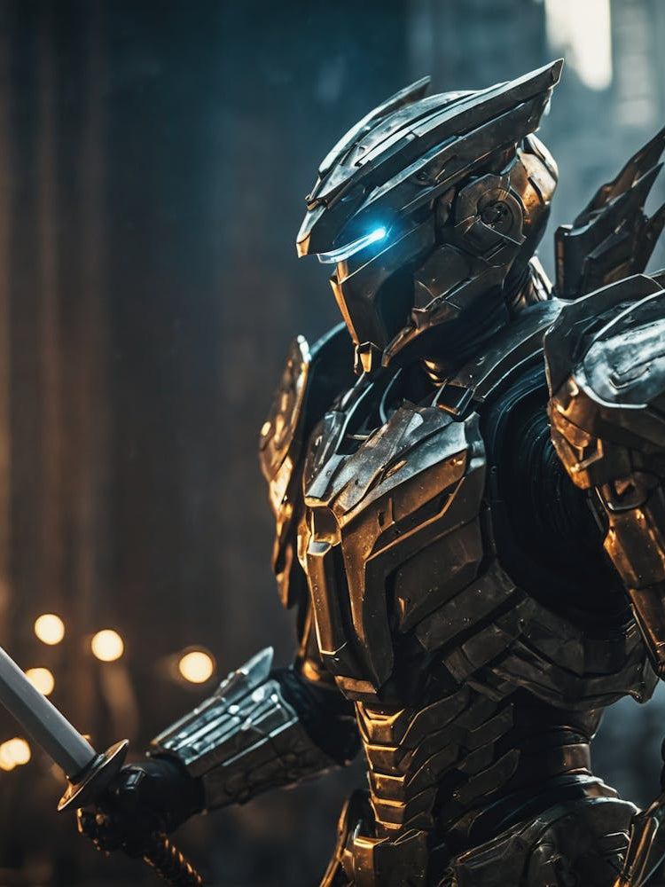 Robot Holding A Sword