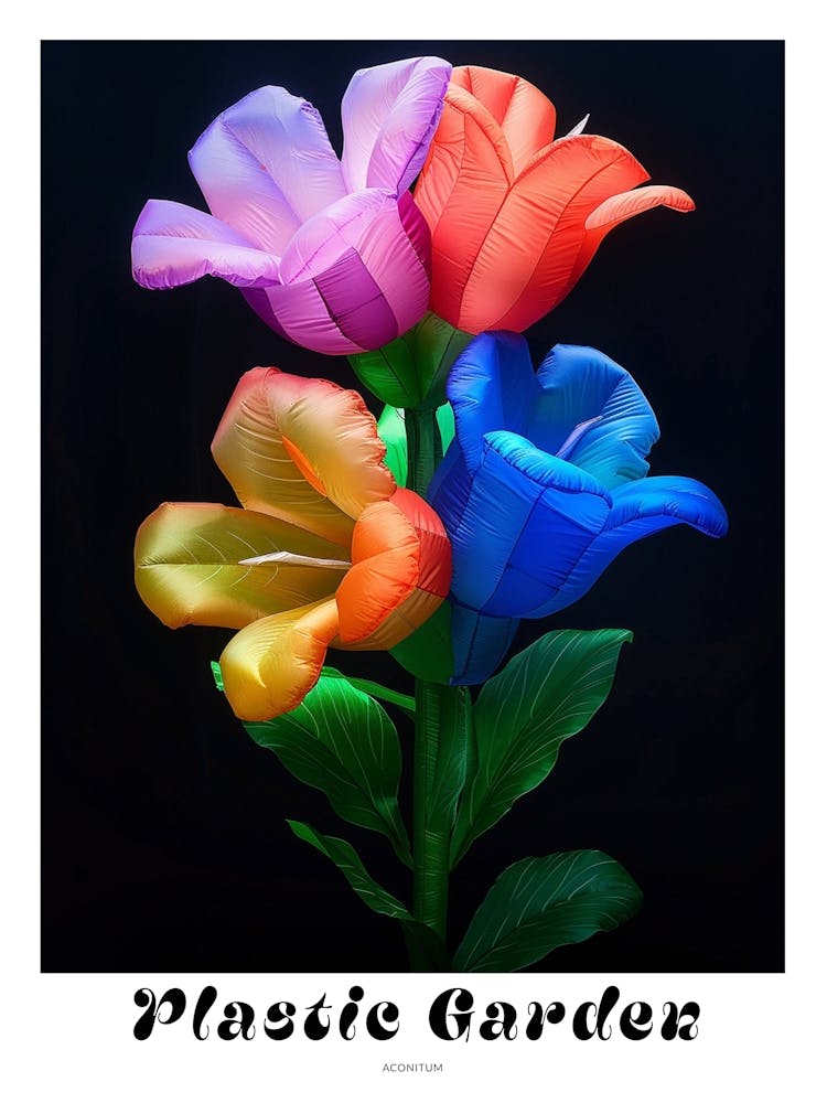 Bright Inflatable Flowers Poster Aconitum 3