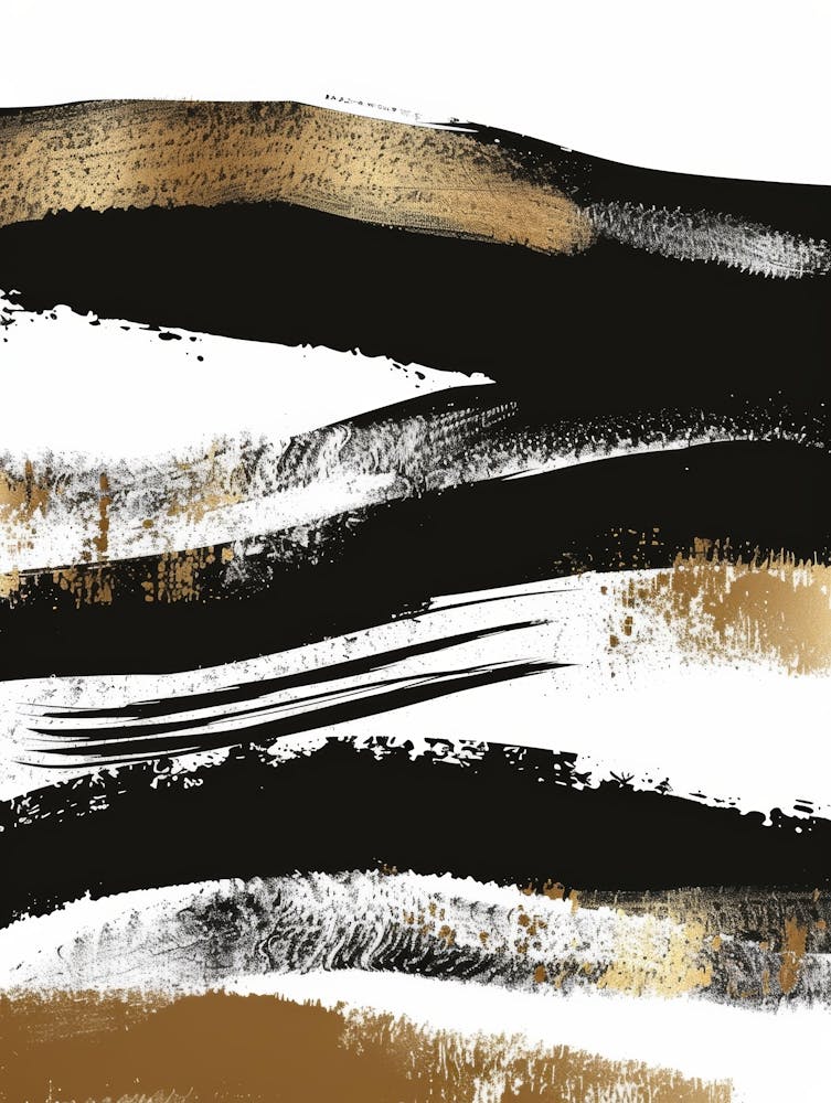 Abstract Black And Gold Painting 77