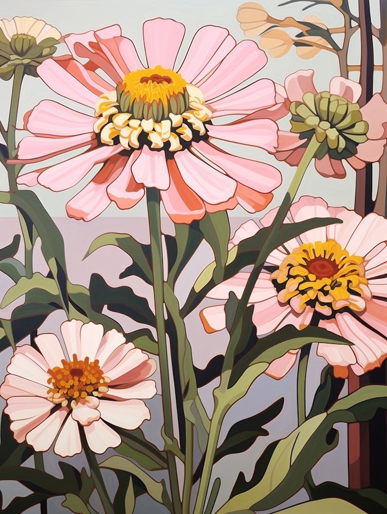 Zinnia 1 Flower Painting